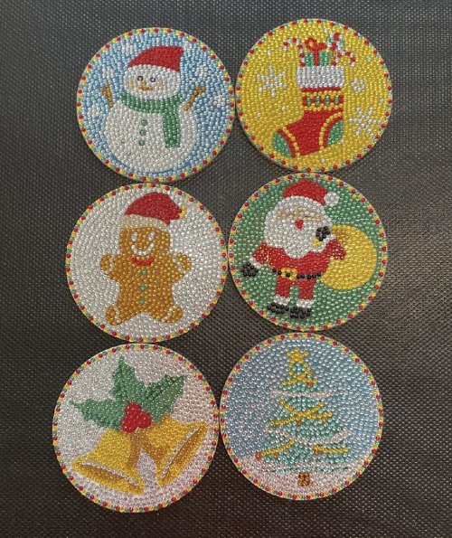 Diamond Art: Christmas Coasters, Set of 6 (#3)